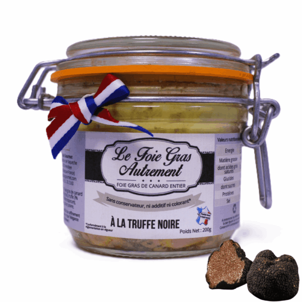 Relais Gourmet - Foie Gras Entier 100% 200g Sud-Ouest sans Colorant sans Additif et sans Conservateur aux Truffes Noires Du Périgord (Tuber Melanosporum)